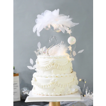 Crystal Swan Valentines day Wedding decorations Cake Happy Birthday Crown Cake Topper Valentine's Princess Girl Beauty Party