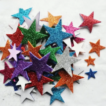 100PCS Glitter foam star heart irregular stickers,Kids toy.Scrapbooking kit.Early educational DIY.Cheap.kindergarten craft