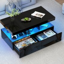 Tavolino moderno tavolino rettangolare a led lucido tavolino da tè tavolino rettangolare da soggiorno