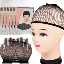 3/5/8/10/20 PcsTop Deal Hairnets High Quality Stretchable Elastic Hair Nets Weaving Black Wig Hair Net Making Cap Cool Cosplay