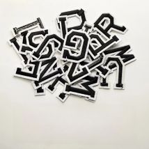 black Alphabet English Letter Embroidery Iron On Patch For Clothing Badge Paste For Clothes Bag DIY