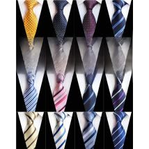 8cm Check Yellow Beige Jacquard Woven 100% Silk Ties Mens Neck Tie Floral Plaid Striped Ties for Men Wedding Suit Business Party