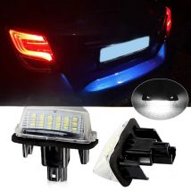 2PCS For Toyota Esquire Highlander Noah Prius C Proace Ractis SAI Yaris LED Car Canbus No Error License Plate Light White 6000K