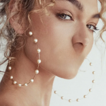 12cm Big Hoop Earrings For Women Stainless Steel Imitation Pearl Statement Earrings Brincos Large Jewelry MANILAI