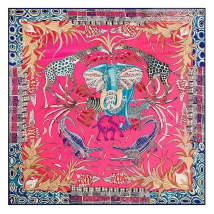 POBING Luxury Brand Twill Silk Scarf Animals Printed Square Scarf New Design Print Kerchief Woman Neck Shawl Wraps Echarpe