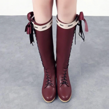 Anime Cosplay Boots  Violet Evergarden Lolita Shoes Customized Ladies Fashion Leisure Cartoon Bow Pu Lolita Shoes