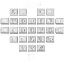 Hapiship New 9mm Width Original Daisy  26 Letters A-Z Italian Charm Fit 9mm Bracelet Stainless Steel Jewelry Making DJ228