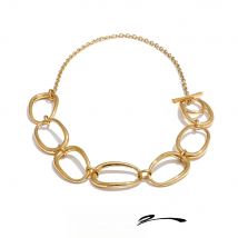 Yhpup Distinctive Stainless Steel Metal Unique High Quality Handmade Polished Chain Necklace Gift 2025 Gold PVD Plated Jewelry