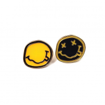 X009 Cartoon Cute Smile Face Metal Brooch Button Pins Girl Gift Jewelry Wholesale