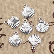 30pcs Charms Shell 18x15mm Handmade Craft Pendant Making fit,Vintage Tibetan Bronze Silver color,DIY For Bracelet Necklace