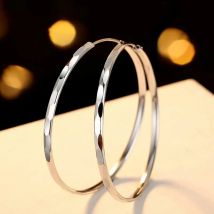 Fashion 925 Sterling Silver Earrings Round 5ccm Big Earrings For Women Charm Jewelry Gift