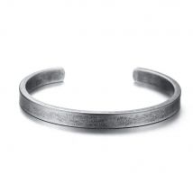 JHSL Vintage Retro Unisex Women Men Bracelets Bangles C Shape Gray Stainless Steel Fashion Jewelry New Arrival