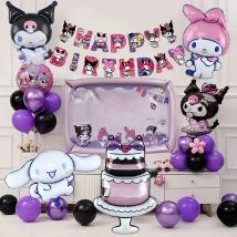 5pcs Sanrio Party Cake Balloon Photo Frame Decoration Cute Kuromi Birthday Kids Theme Scene Room Decor Kawaii Gift for Girl