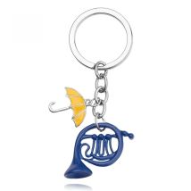 1pc HIMYM How I Met Your Mother Key Chain Yellow Umbrella mother Blue French Horn Keychain Key Ring Women Men Car Accessories