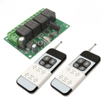 Universal Wireless Remote Control 433Mhz DC 6V 12V 24V 4CH RF Relay Receiver and Long Range Transmitter for Garage Gate Motor