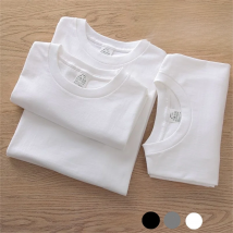 2PCS 100% Cotton Solid T Shirts Men's and Women's Short Sleeve White Tees Casual Breathable Loose Round Neck T-shirt Couple Tops