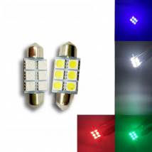 10pcs Festoon 5050 6SMD 31/36/39mm/41mm Car LED light 24V 12V White/blue/green/red/yellow/Warm White FT C5W Interior Door light