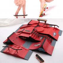 10 In 1 Finger Skateboards DIY Skate Park Ramp Parts Tech Deck Scene Venue Combination Set For Children Indoor Home Toys