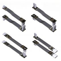 Ribbon FPV USB 3.1 TYPE-C To TYPE C Flat Extension Cable 90 Degree Up/Down Angle USB-C Data 10Gbps Gen2 Full Speed USB 3.1 Cable