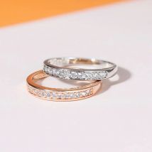 Classic Circle Dainty Rings For Women Rose Gold Color AAA+Cubic Zirconia Wedding Promise Female Ring Fashion Jewelry R062