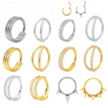 G23 Titanium Piercing Nose Ring earrings For Women Zircon Nose Labret Ear Ring Tragus Cartilage ASTM F136 Body Jewelry