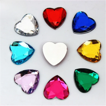 Micui 20pcs 20mm Heart Acrylic Rhinestones Flat Back Stones rhinestones Crystal for clothing crafts Decorations DIY MC644