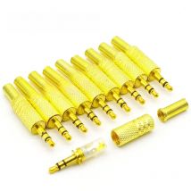 10pcs/lot gold plated 3.5mm plug RCA Audio Connector RCA audio plug 3.5 jack Stereo Headset Dual Track Headphone