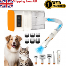 KITPLUS Dog Grooming Kit, Rechargeable Hair Trimmer, 12000Pa 5 Modes Suction 99% Pet Hair, 2L Large Capacity Vacuum, 11 Tools