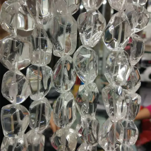 15x17-23mm Natural White Rock Quartz Beads 15'' Faceted Irregular Freeform DIY Loose Beads For Jewelry Making Beads Bracelet