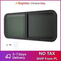 900x300mm RV Finestre scorrevoli Roulotte Finestra di ventilazione Rimorchio Camper Vent Portello Vetro temperato Lato Insetto Rete Ombra Finestra