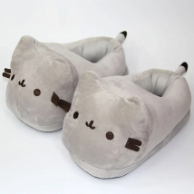 Cartoon Full Covered Cat Slippers Warm Winter Slides Soft Plush Doll Indoor Cute Anime Bedroom Shoes For Man Woman Home Use