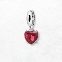 Fashion Women Heart With Red Stone Pendant Charm 925 Sterling Silver Fine Jewelry Autumn Romantic Gift For Girls Wholesale
