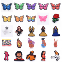 1PCS PVC Butterfly Shoe Charms  Shoe Decoration Beautiful Nails Famous Singer Buckles Garden Accessories For Gifts