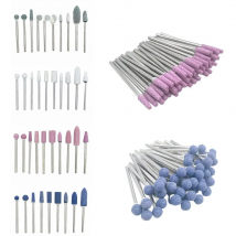 50pcs/pack Corundum Nail Drill Bits 3/32" Rotary Ceramic Stone Burr Cutters for Manicure Nails Accessories Tool