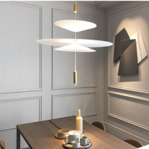 Postmodern Nordic Acrylic Flying Saucer LED Chandelier Luxury Metal Pendant Lamp For Dining Living Room Cafe Decor Hanging Light