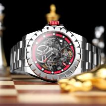 Boderry Windmill Men's Skeleton Stylish Watches Automatic Mechanical Fashion Sports Watch for Men Waterproof Wristwatches