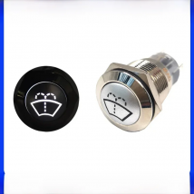 16mm 19mm 22mm Car Windshield Wiper Washer Push Button Light Momentary Latching 12V Switch  3V 5V 24V 220V LED Light Car