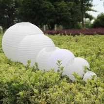 White Round Paper Lantern Wedding Birthday Party Decoration Holiday Supplies Paper Lamp Halloween Decor 4" 6" 8" 10" 12" 14" 16"