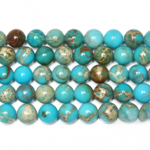 15" Natural Stone Lake Blue Sea Sediment Turquoise Imperial Jasper Round Loose Beads 4 6 8 10 12MM Pick Size