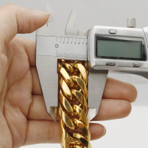 Heavy 16/20mm Gold Color Cuban Curb Link Chain Stainless Steel Necklace Mens Gift Custom Size 7-40inch