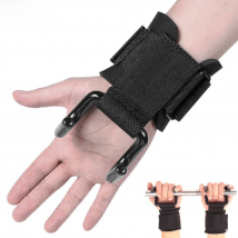 Tcare 2Pcs Adjustable Steel Hook Grips Straps Weight Lifting Strength Training Gym Fitness Wrist Support Lift Strap Pull-up Hook