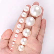 Imitation Pearl ABS Plastic Ivory Pearls 2-25mm All Sizes Half Round Loose Bead for Nail Art DIY Craft Garment