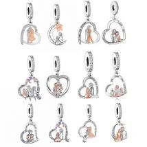 Fit Original Pan Charms Bracelet 925 Sterling Silver Granddaughter Grandma I Love You Forever Bead For Making Women Berloque DIY
