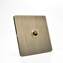 Retro 86 Type Green Bronze Brushed Antique Metal Lever 1-4 Gang 2 Way Wall Light Toggle Switch Stainless Steel Panel