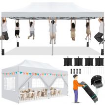 Gazebo pop-up 3x6m Baldacchino con parete laterale Tenda pieghevole impermeabile Tende pergola all'aperto Gazebo per feste in giardino Campeggio Spiaggia
