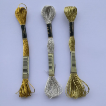 oneroom 1pcs metallic thread for cross stitch same color as DMC floss 5283 silver 5282 light gold 5284 gold embroidery