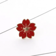 Korean Fashion New Collar Pin Wind Girl Beautiful Cherry Blossom Uniform Drop Oil Badge Small Flower Brooch Wholesale Sales