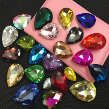 All Sizes Colors crystal teardrop fancy stone pointed back Droplet Jewelry beads glass 7x10,10x14~30x40mm no holes colorful drop