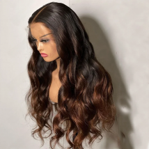 Indian Remy Human Hair 1B/30 Ombre 13x6 Deep Space Lace Front Wig Body Wave Natural Hairline 360 Lace Front Wig for Black Women