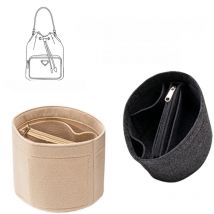EverToner Felt Insert Bag Organizer for Prada Duet Re-Nylon Bucket Bag Makeup Handbag Organizer Inner Purse Portable Cosmetic